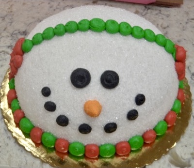 Buttercream Snowman Cake 