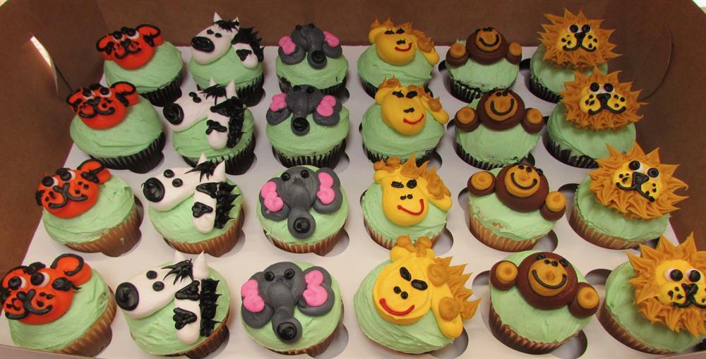 Jungle Animal Decorated Cupcakes | The Pennsylvania Bakery