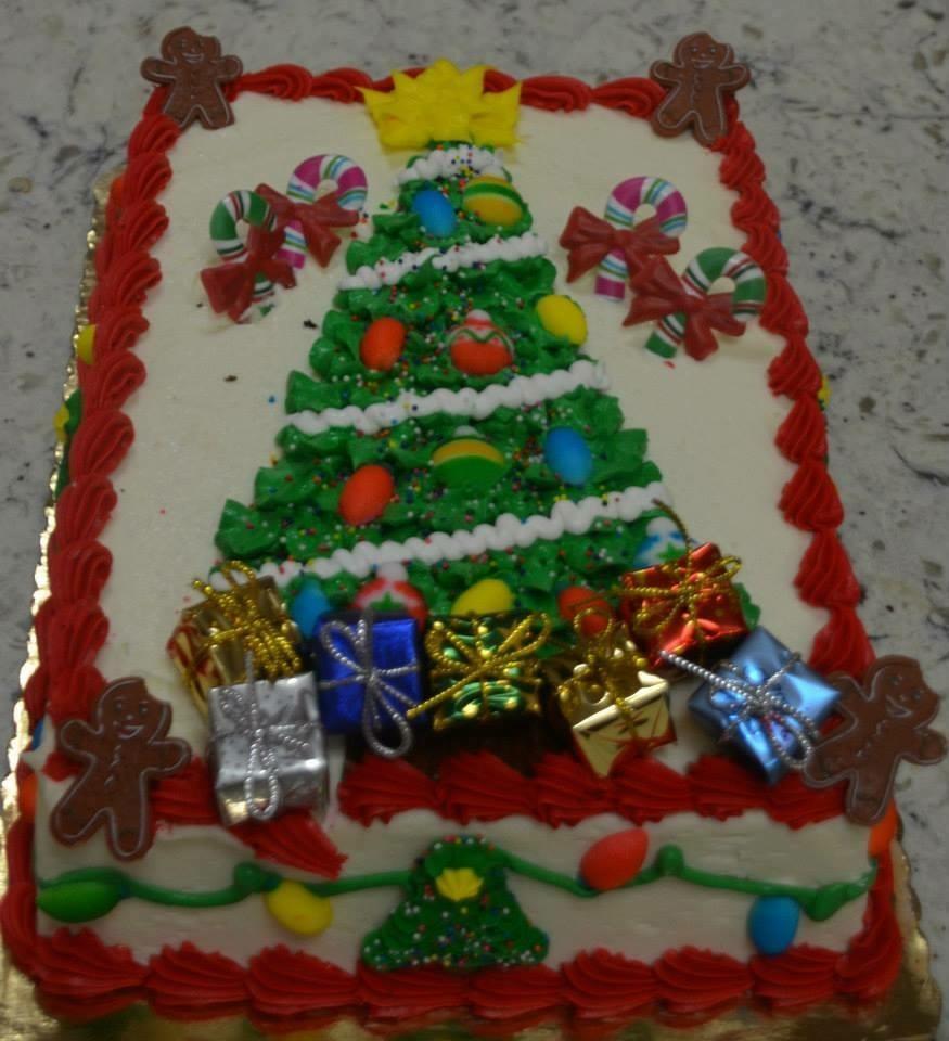 Christmas Tree Decorated Cake 1/4 Sheet The Pennsylvania Bakery